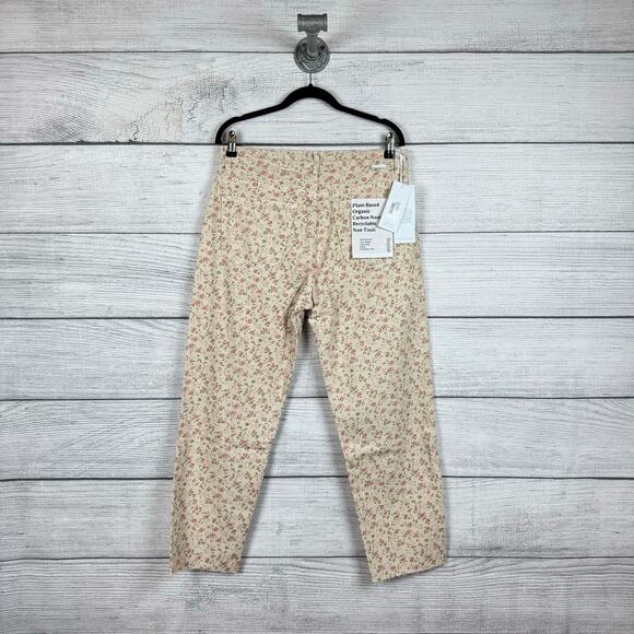 Boyish Women's High Rise Tommy Desert Rose Floral Ivory Straight Jeans Size 30 - Picture 7 of 10